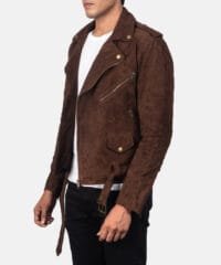 Men's+Allaric+Alley+Mocha+Suede+Biker+Jacket