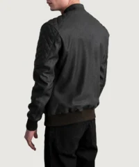 Men's Sven Tumbled Brown Leather Bomber Jacket Full Length