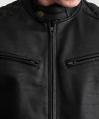 Men's Sven Tumbled Brown Leather Bomber Jacket Full Length
