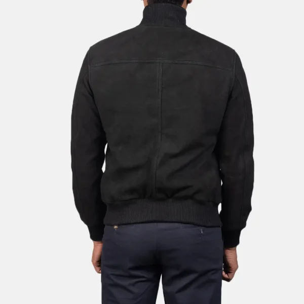 Eaton Black Suede Bomber Jacket for men