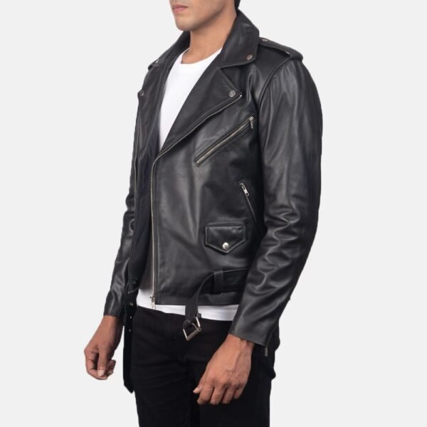 Men's Allaric Alley Black Leather Biker Jacket