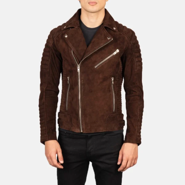 Armand Mocha Suede Biker Jacket design by Taj Jacket Maker
