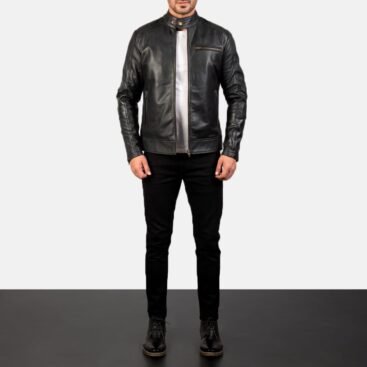 Men's Dean Black Leather Biker Jacket