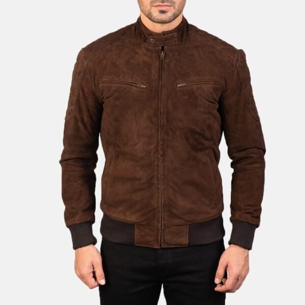Men's Sven Mocha Suede Bomber Jacket