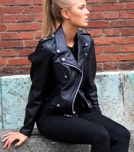 womens biker leather jacket