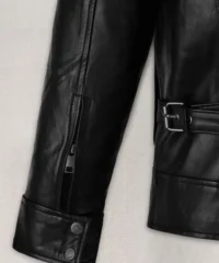 Men’s Leon Kennedy Inspired Black Leather Motorcycle Jacket