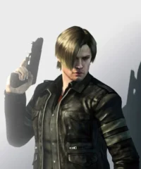 Leon Kennedy Resident Evil 4 Leather Biker Jacket for Men