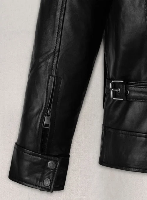 Men’s Leon Kennedy Inspired Black Leather Motorcycle Jacket